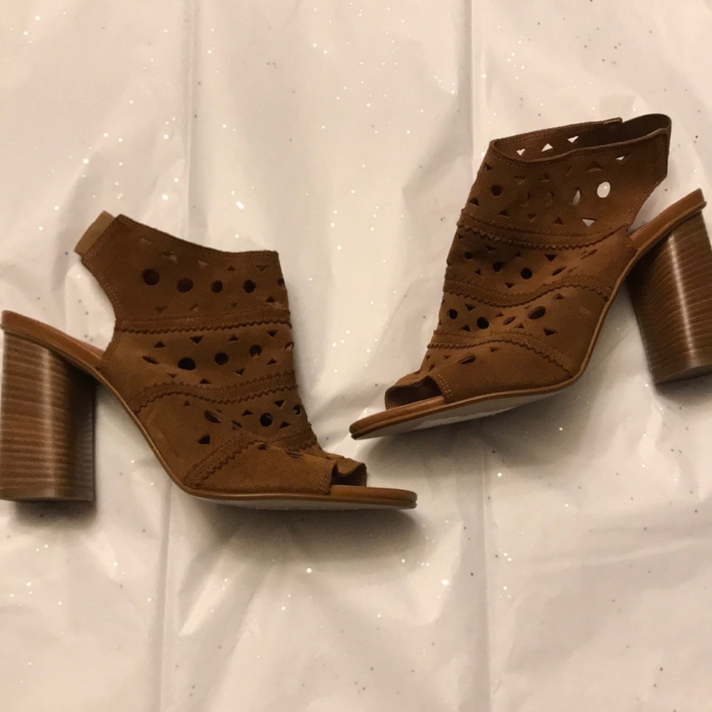 Topshop Leather Cutout Open Toe Booties Sandals